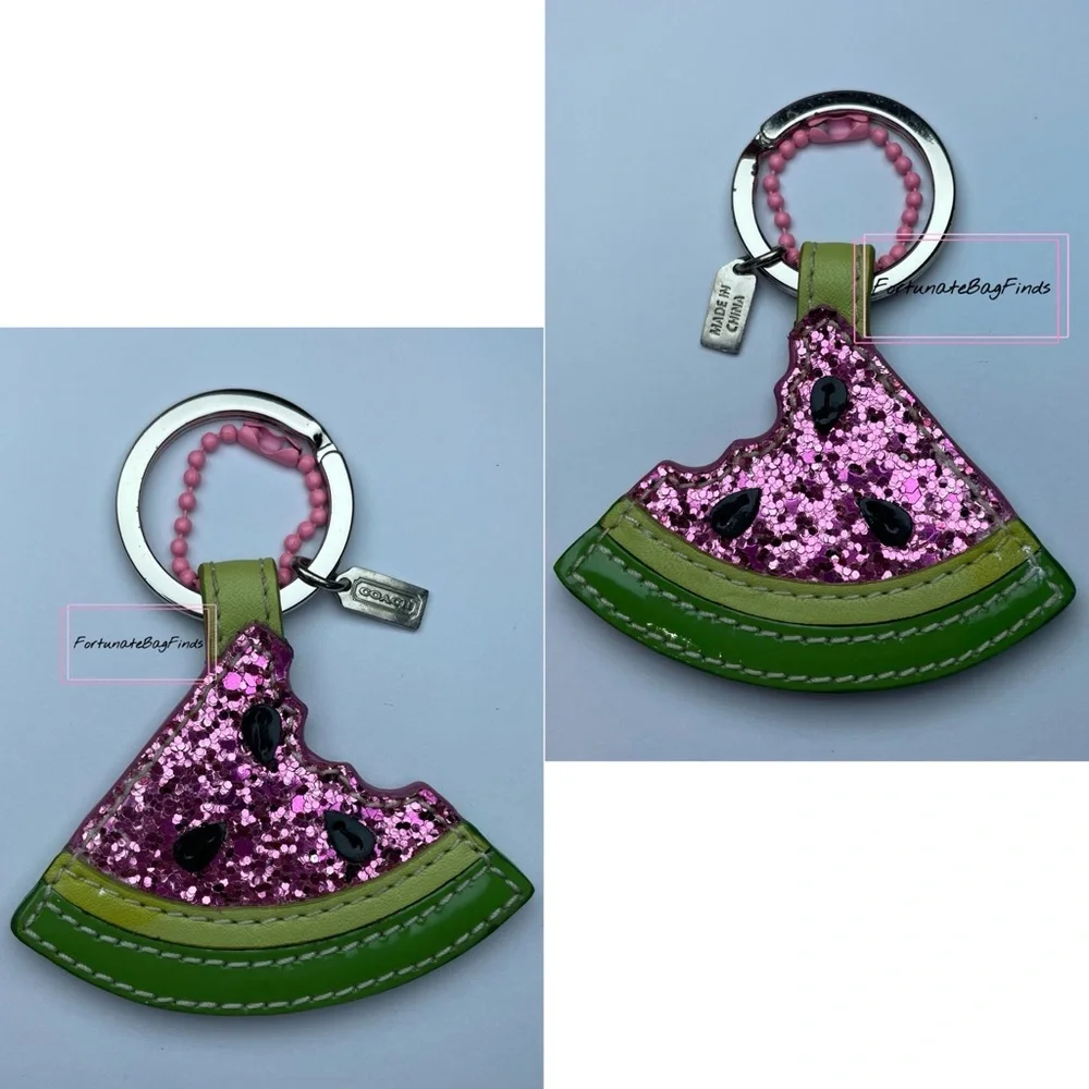 Flower Pink Coach Jelly Tabby Bag CH748 & Vintage Glitter Watermelon Charm SET - Picture 8 of 15